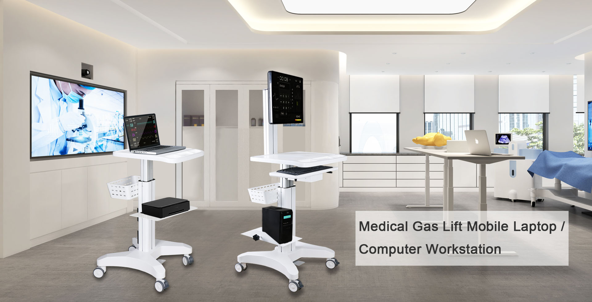 Medical Gas Lift Mobile Computer Workstation